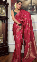 Woven Design Zari Heavy Work Kanjeevaram Saree