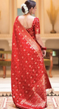 Ethnic Motifs Zari Woven Banarasi Saree With Unstithced Blouse Piece
