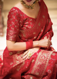 Ethnic Motifs Zari Woven Banarasi Saree With Unstithced Blouse Piece