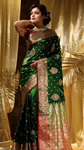 Ethnic Motif Woven Design Zari Indian Bridal Banarasi Saree