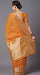 Mustard & Gold Striped Zari Banarasi Saree