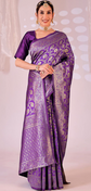 Women Ethnic Motifs Zari Border Banarasi Saree With An Unstitched Blouse Piece