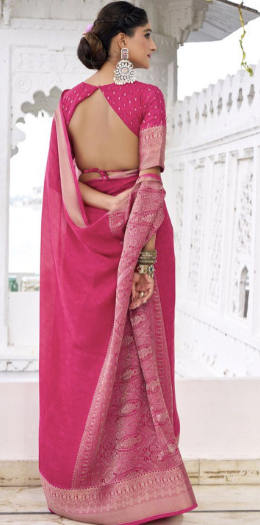 Woven Design Zari Poly Chiffon Saree