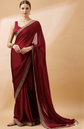 Solid Sequinned Saree