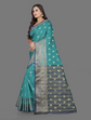 Green & Gold-Toned Woven Design Zari Art Silk Half and Half Banarasi Saree