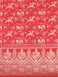Red & Gold-Coloured Ethnic Motifs Saree