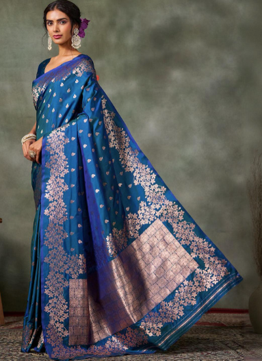 Woven Design Silk Blend Banarasi Saree