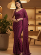 Embellished Sequinned Poly Georgette Heavy Work Saree