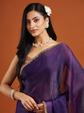 Beads and Stones Pure Chiffon Designer Chanderi Saree
