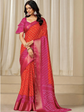 Kalini Women Dola Silk Bandhani Print Zari border Saree