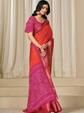 Kalini Women Dola Silk Bandhani Print Zari border Saree