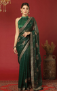 Ethnic Motifs Zari Poly Georgette Heavy Work Saree
