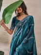 Embellished Embroidered Tissue Heavy Work Tussar Saree