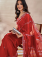 Embellished Embroidered Tissue Heavy Work Tussar Saree