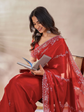 Embellished Embroidered Tissue Heavy Work Tussar Saree