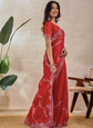 Embellished Embroidered Tissue Heavy Work Tussar Saree