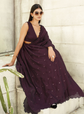 Tikhi Imli Solid Mirror Work Saree