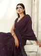 Tikhi Imli Solid Mirror Work Saree