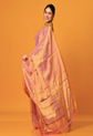 Pink and gold-toned saree