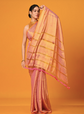 Pink and gold-toned saree