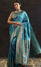 Floral woven design saree with woven design border