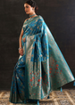 Floral woven design saree with woven design border