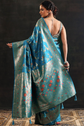 Floral woven design saree with woven design border