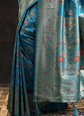 Floral woven design saree with woven design border