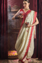 Kalamkari printed saree with solid border border
