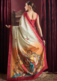 Kalamkari printed saree with solid border border
