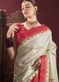 Kalamkari printed saree with solid border border