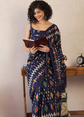 Ethnic Motifs Poly Cotton Ready to Wear Ikat Sarees
