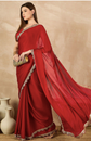 Sequinned Pure Chiffon Saree