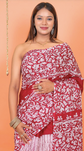 Batik Printed Pure Cotton Saree With Blouse