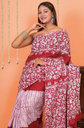 Batik Printed Pure Cotton Saree With Blouse