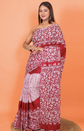 Batik Printed Pure Cotton Saree With Blouse