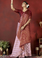 Ethnic Motifs Woven Design Zari Banarasi Saree