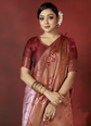Ethnic Motifs Woven Design Zari Banarasi Saree