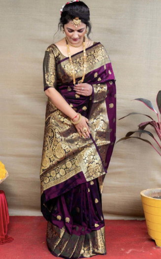 Ethnic Motifs Zari Art Silk Heavy Work Kanjeevaram Saree