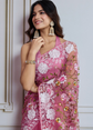 Floral Embroidered Work Saree With Blouse Piece
