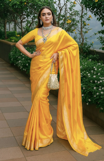 Woven Design Silk Blend Designer Banarasi Saree