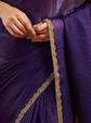 Beads and Stones Pure Chiffon Designer Chanderi Saree