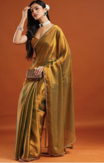 Women Zari Chanderi Saree