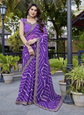 Leheriya Embroidered Pure Georgette Saree