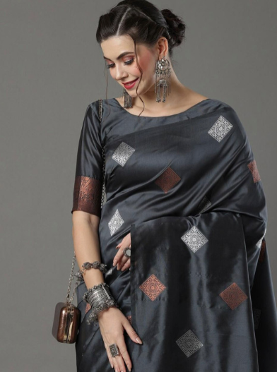 Woven Design Zari Banarasi Saree with Blouse