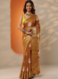 Geomteric Printed Woven Design Zari Saree