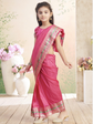 Pink Sarees with No border (6-7Y)
