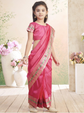 Pink Sarees with No border (6-7Y)