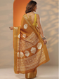 Geomteric Printed Woven Design Zari Saree