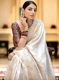 White Art Silk Sarees soft and lightweight fabric